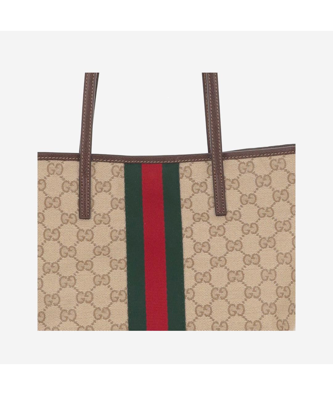 GUCCI Бежевая канва сумка тоут, фото 4