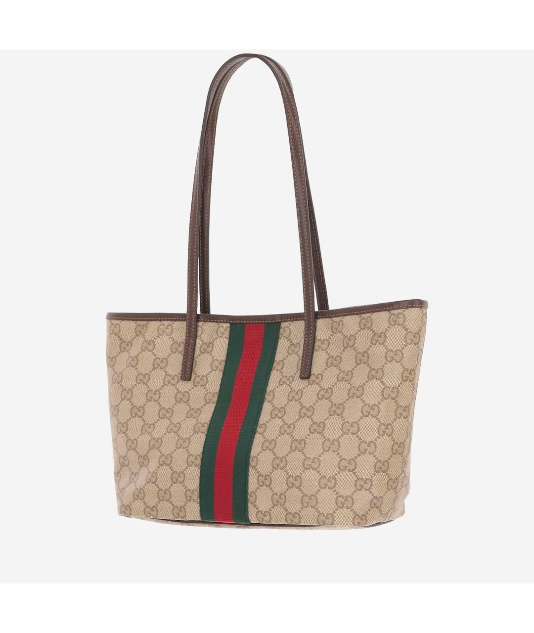 GUCCI Бежевая канва сумка тоут, фото 2