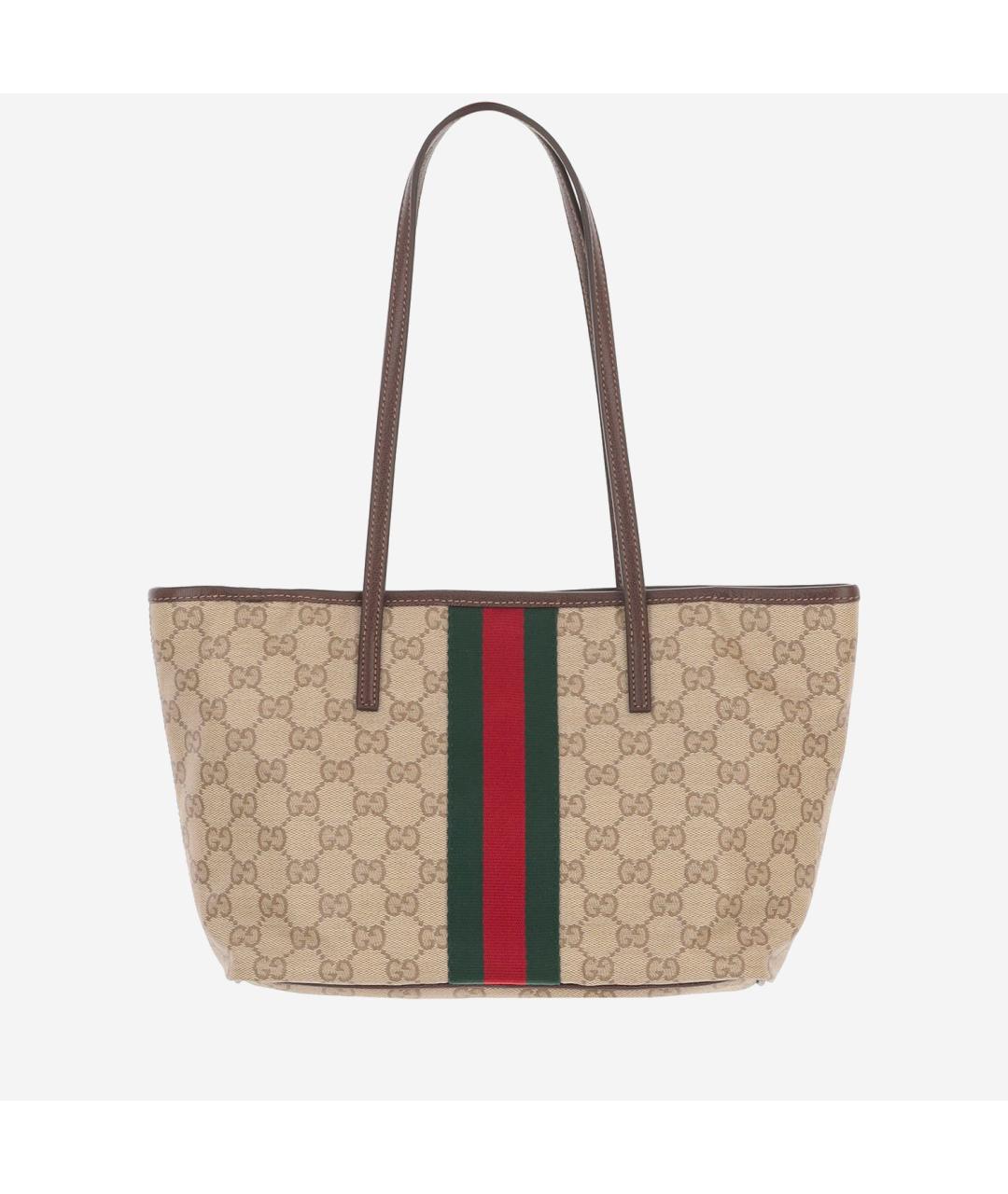 GUCCI Бежевая канва сумка тоут, фото 3