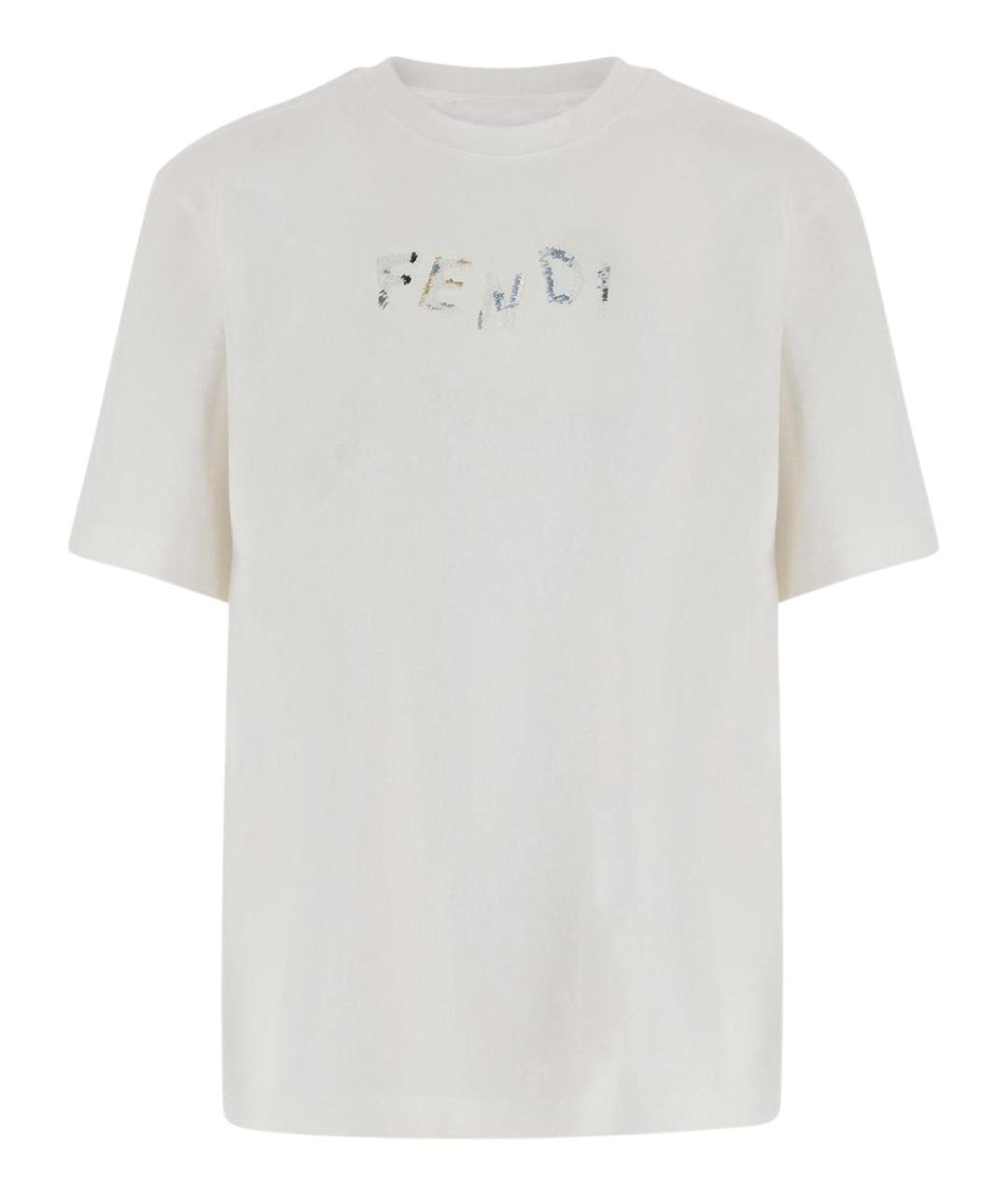 FENDI Белая хлопковая футболка, фото 1