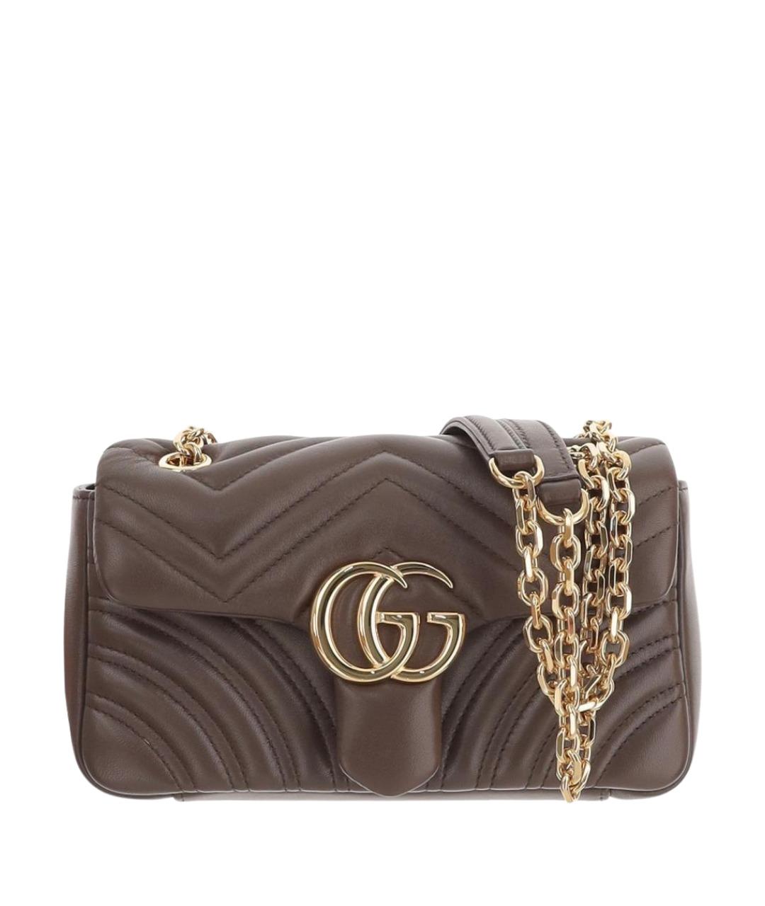GUCCI Коричневая кожаная сумка через плечо, фото 1