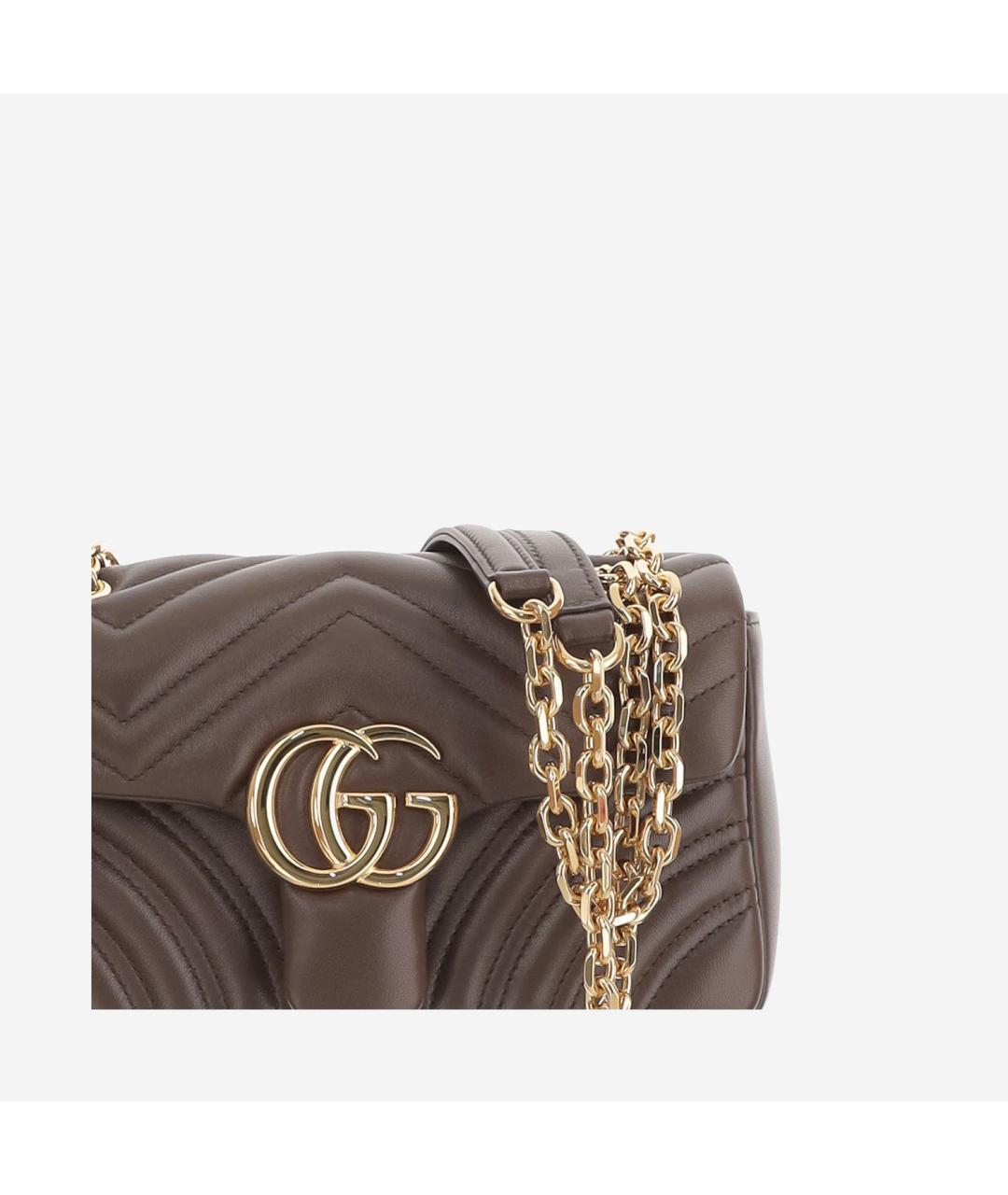 GUCCI Коричневая кожаная сумка через плечо, фото 4