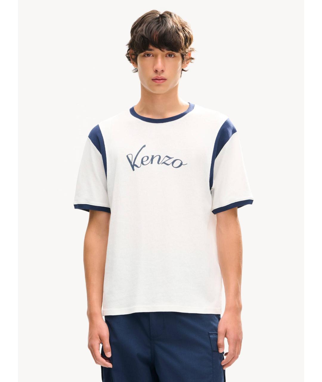 KENZO Белая хлопковая футболка, фото 2
