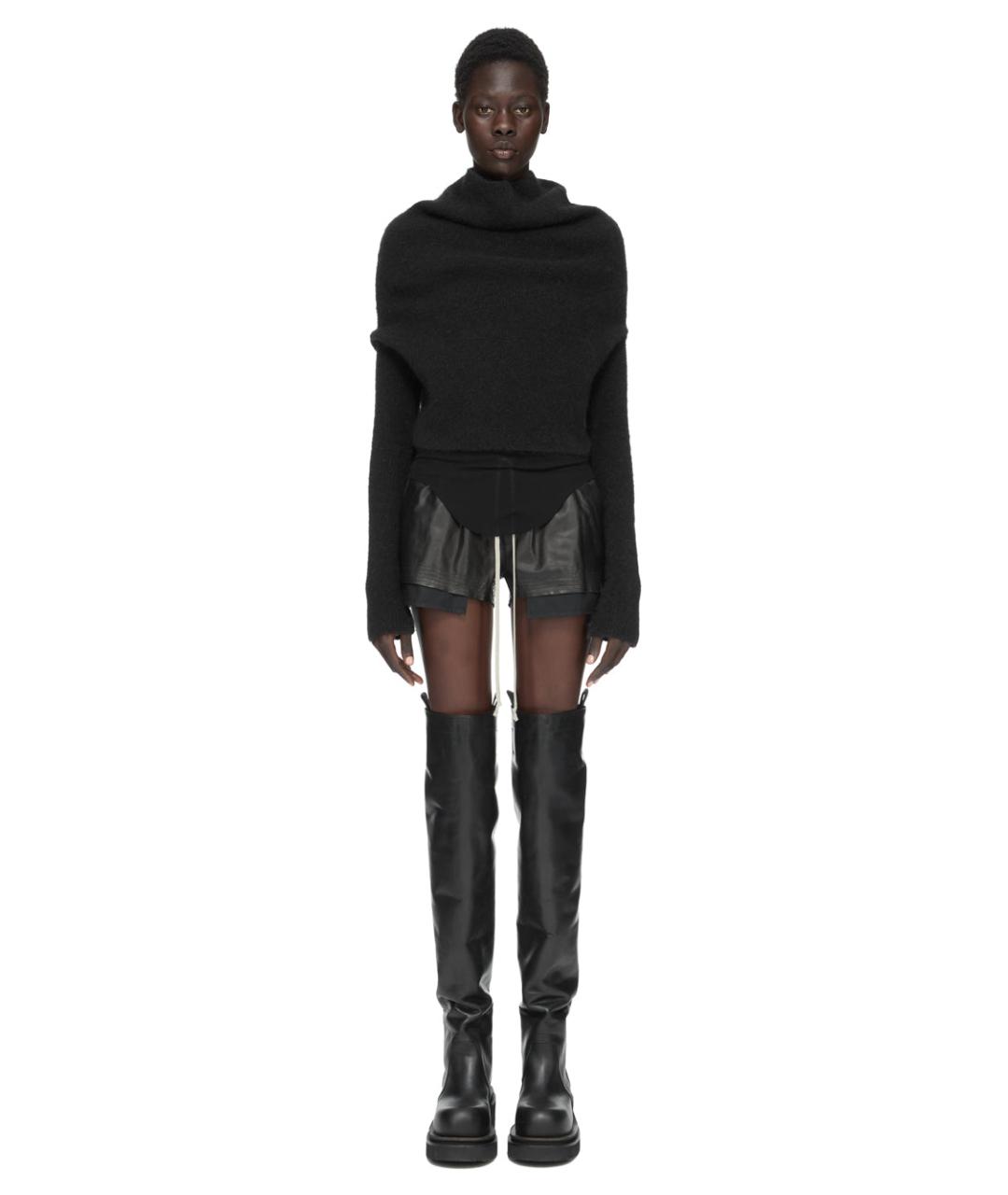 RICK OWENS Черные шерстяные прямые брюки, фото 2