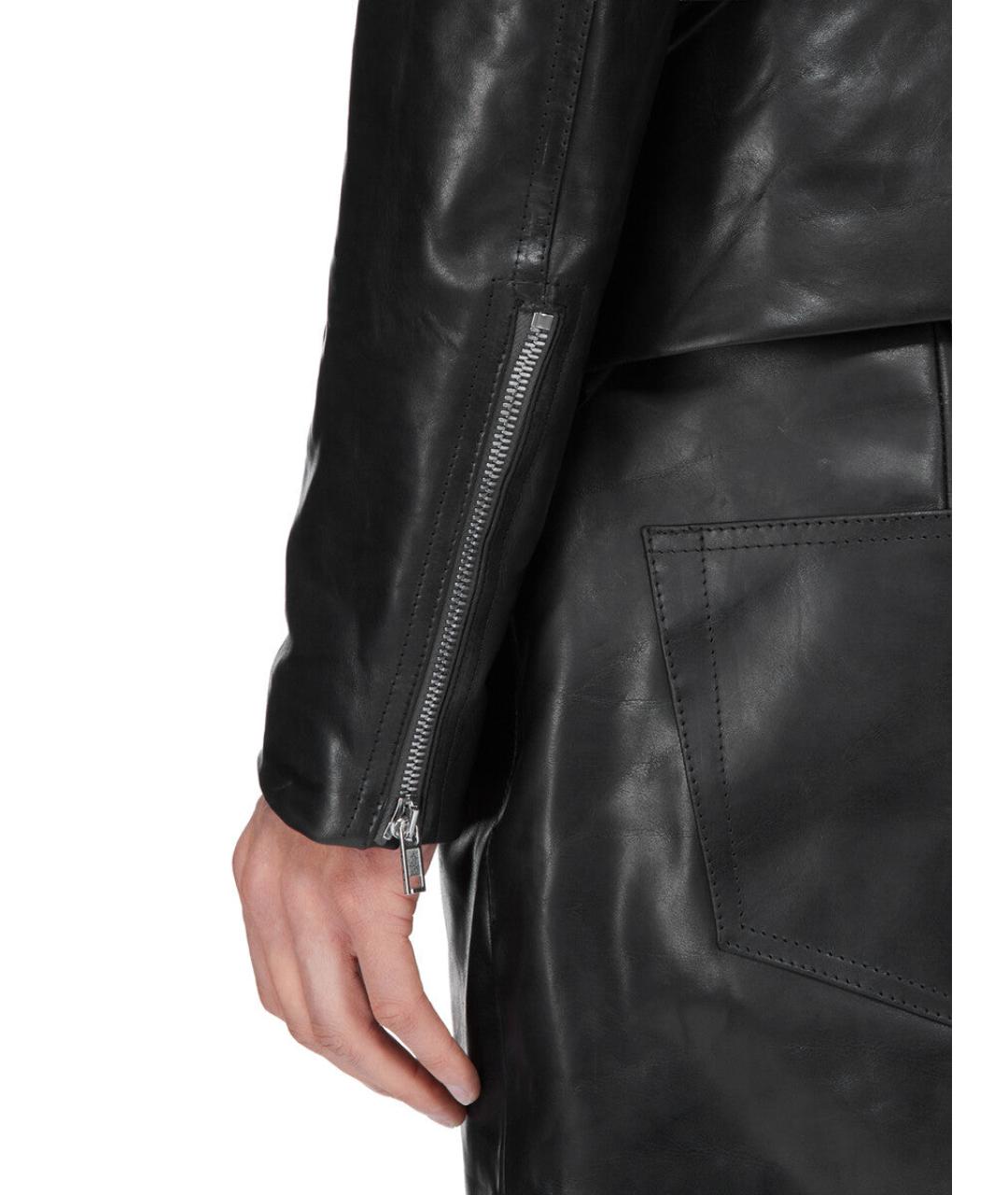 RICK OWENS Черная кожаная куртка, фото 6