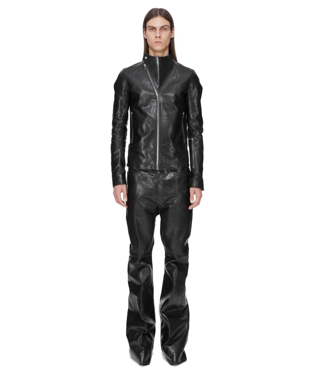 RICK OWENS Черная кожаная куртка, фото 9