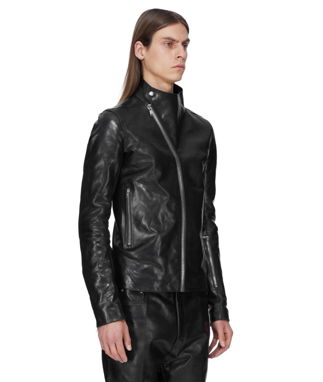 RICK OWENS Черная кожаная куртка, фото 2