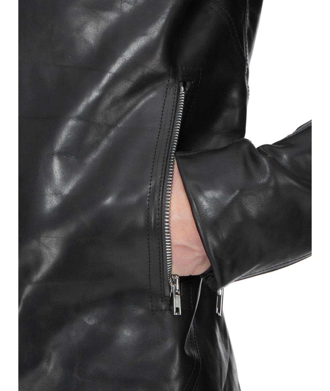 RICK OWENS Черная кожаная куртка, фото 7