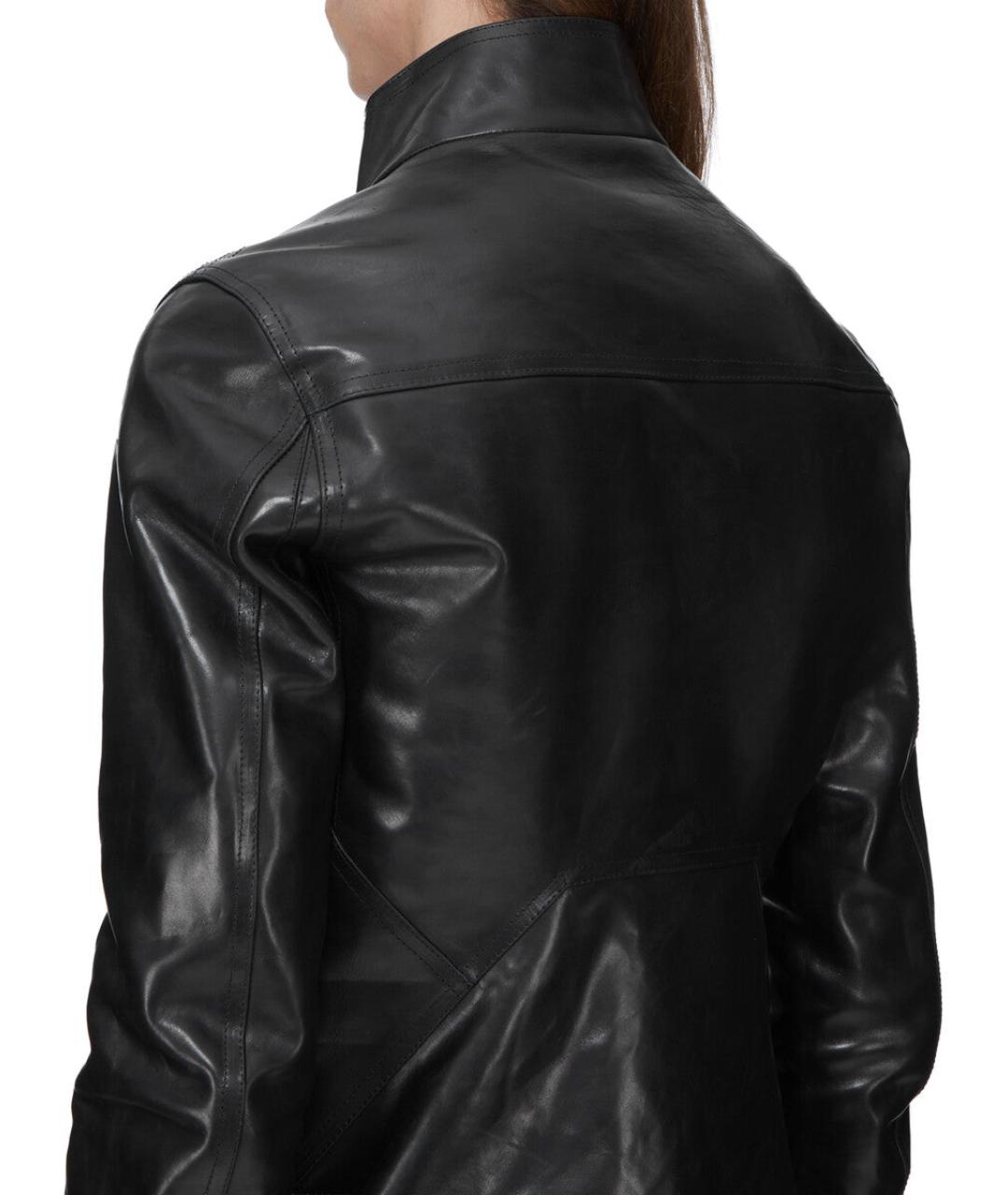 RICK OWENS Черная кожаная куртка, фото 5