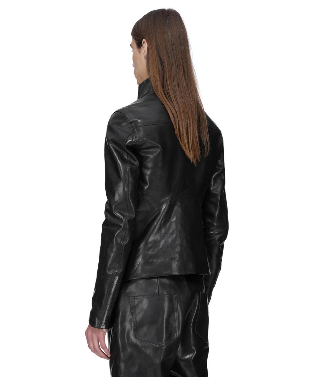 RICK OWENS Черная кожаная куртка, фото 3
