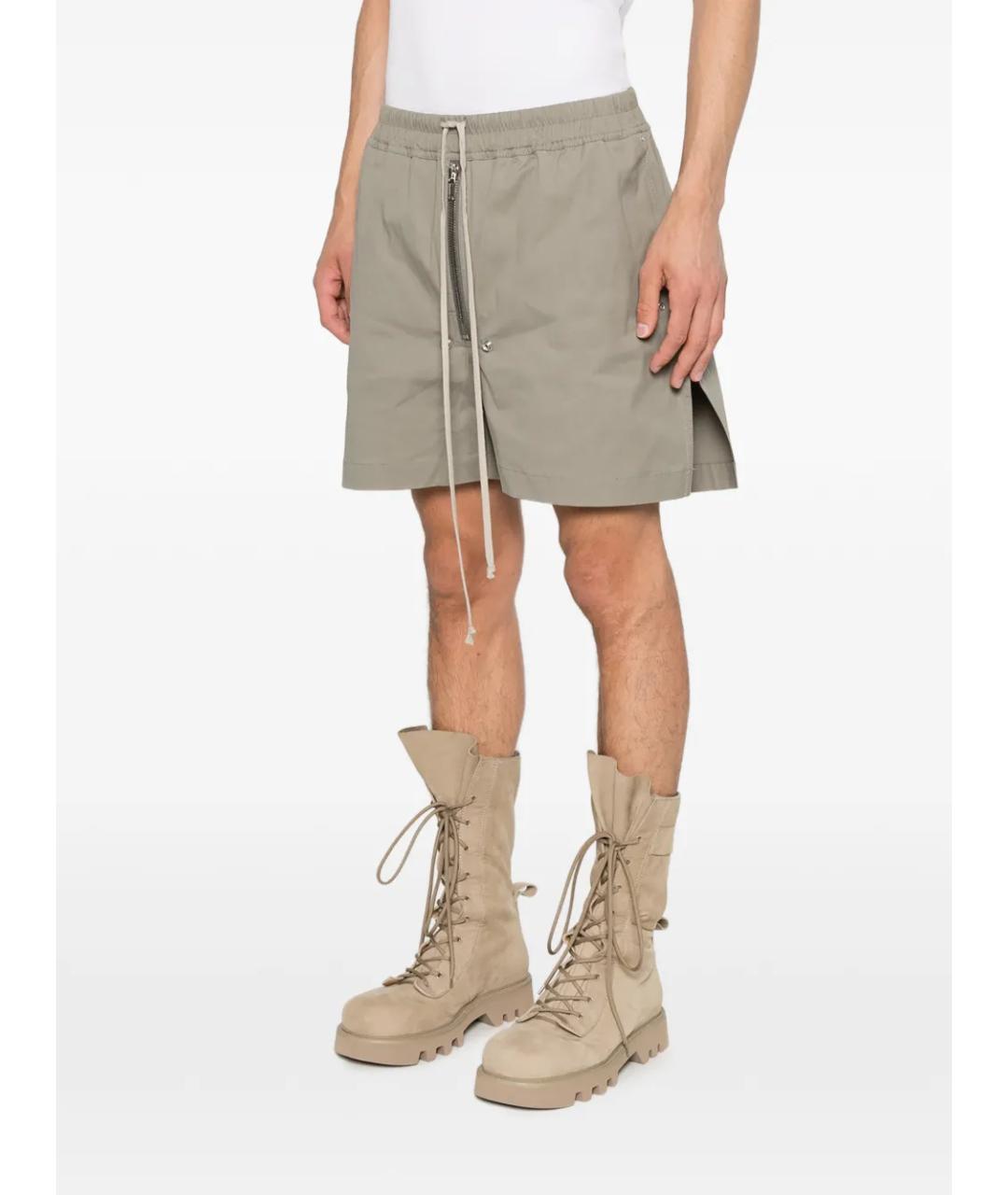 RICK OWENS Зеленые хлопковые шорты, фото 3