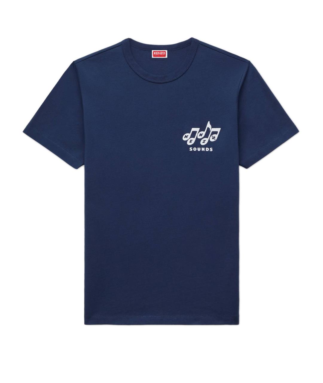 KENZO Синяя хлопковая футболка, фото 1