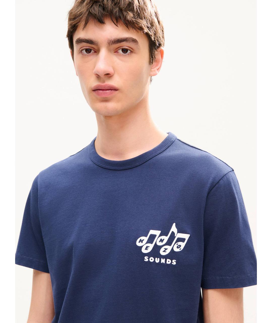 KENZO Синяя хлопковая футболка, фото 5