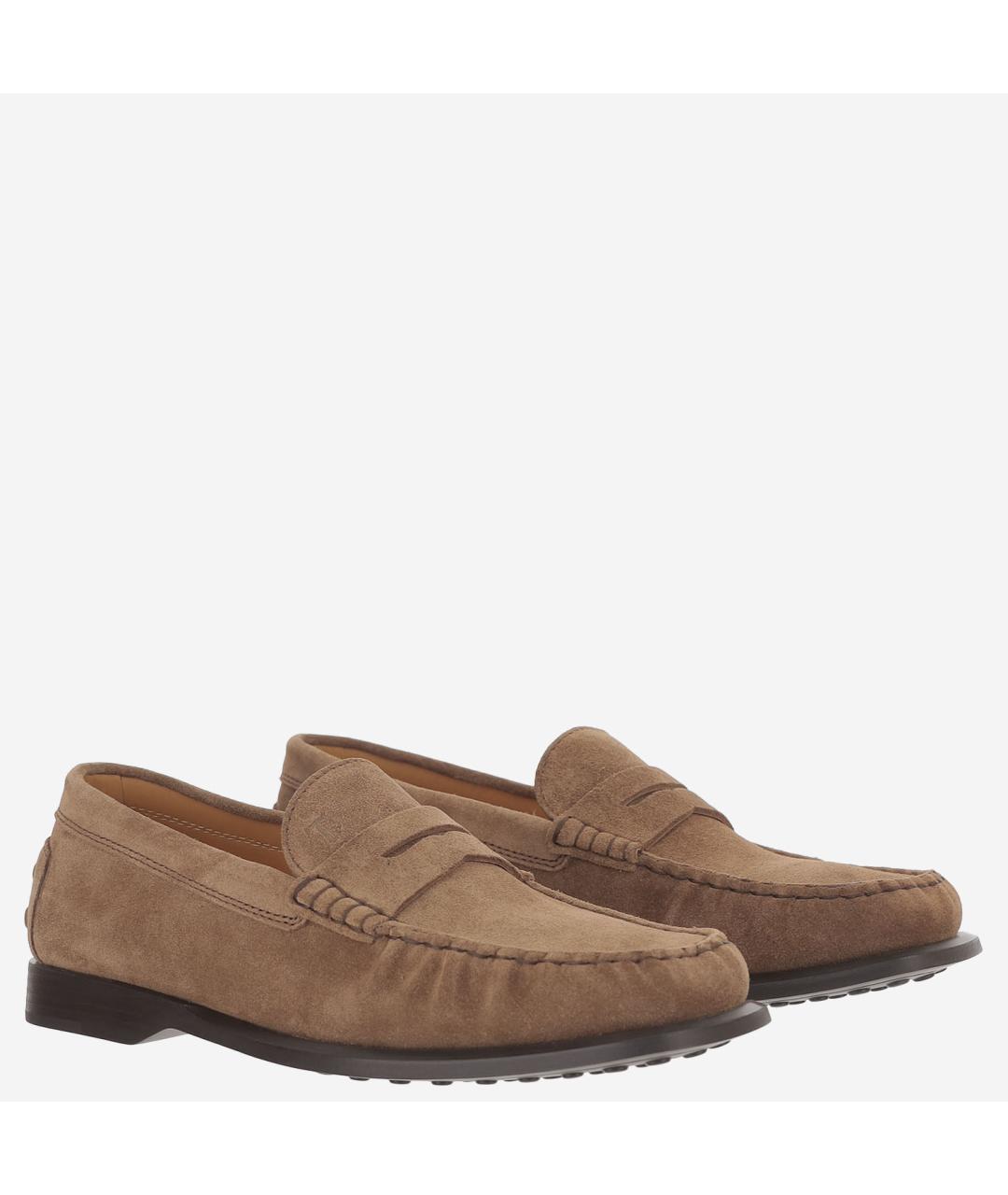TOD'S Коричневые замшевые лоферы, фото 3