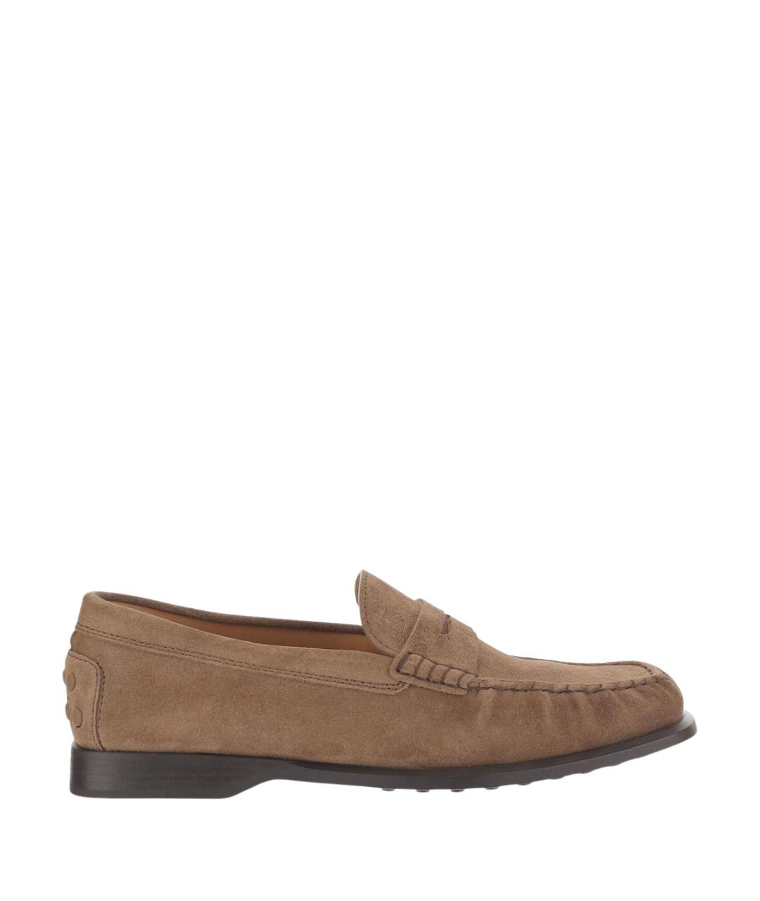 TOD'S Коричневые замшевые лоферы, фото 1