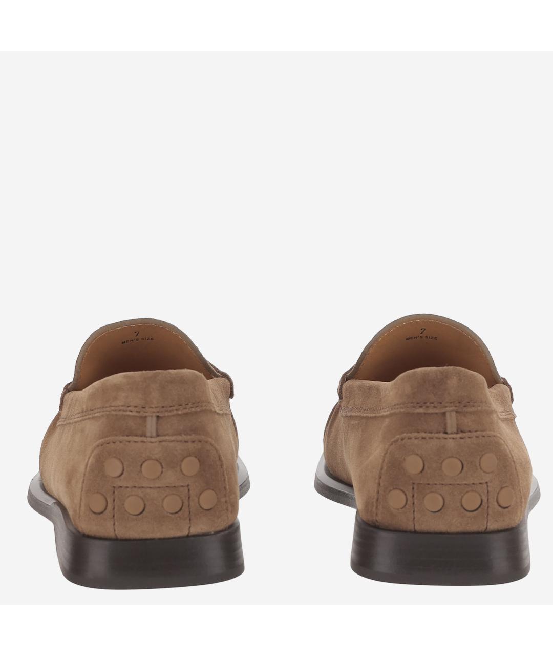 TOD'S Коричневые замшевые лоферы, фото 4