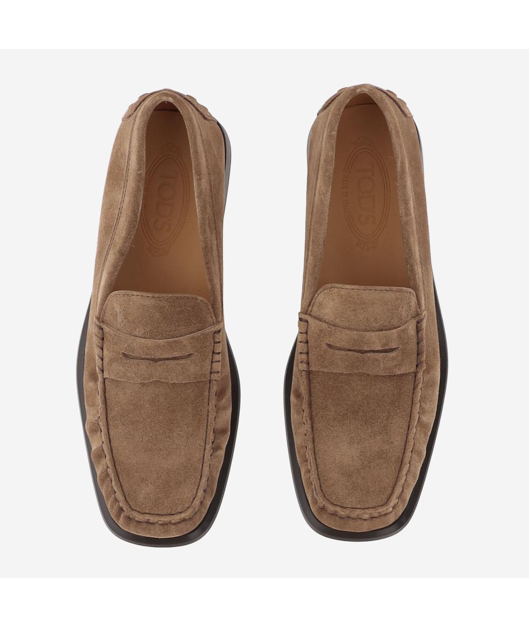 TOD'S Коричневые замшевые лоферы, фото 2