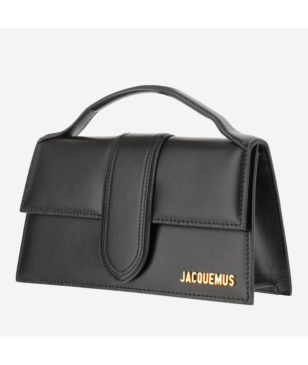 JACQUEMUS Черная кожаная сумка с короткими ручками, фото 2