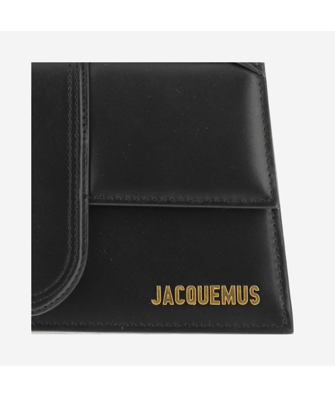 JACQUEMUS Черная кожаная сумка с короткими ручками, фото 5