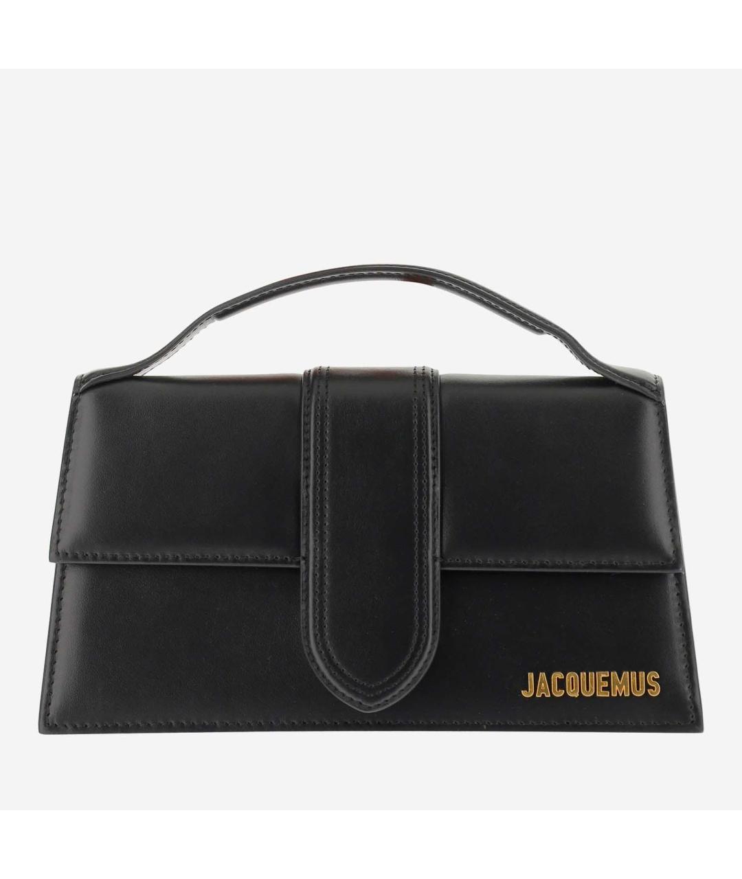 JACQUEMUS Черная кожаная сумка с короткими ручками, фото 6