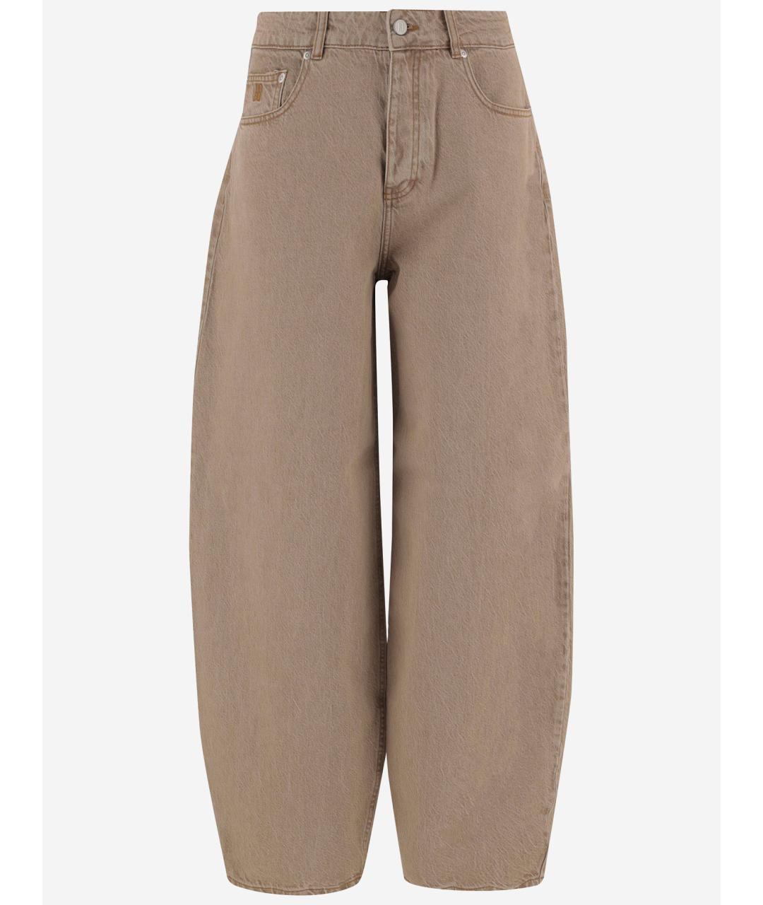 BY MALENE BIRGER Бежевые хлопковые прямые джинсы, фото 4