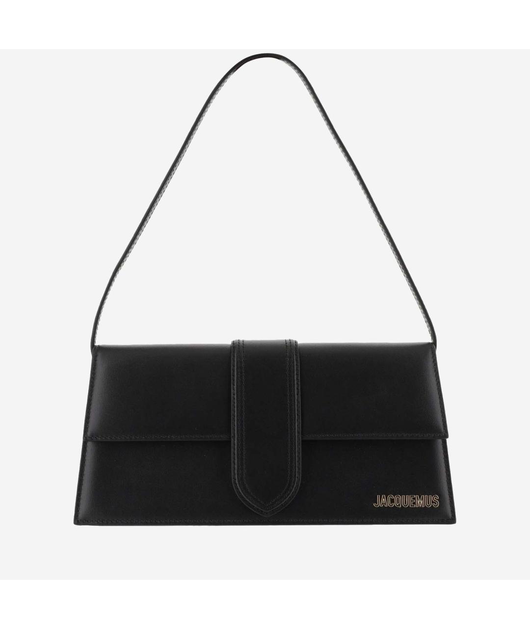 JACQUEMUS Черная кожаная сумка через плечо, фото 5