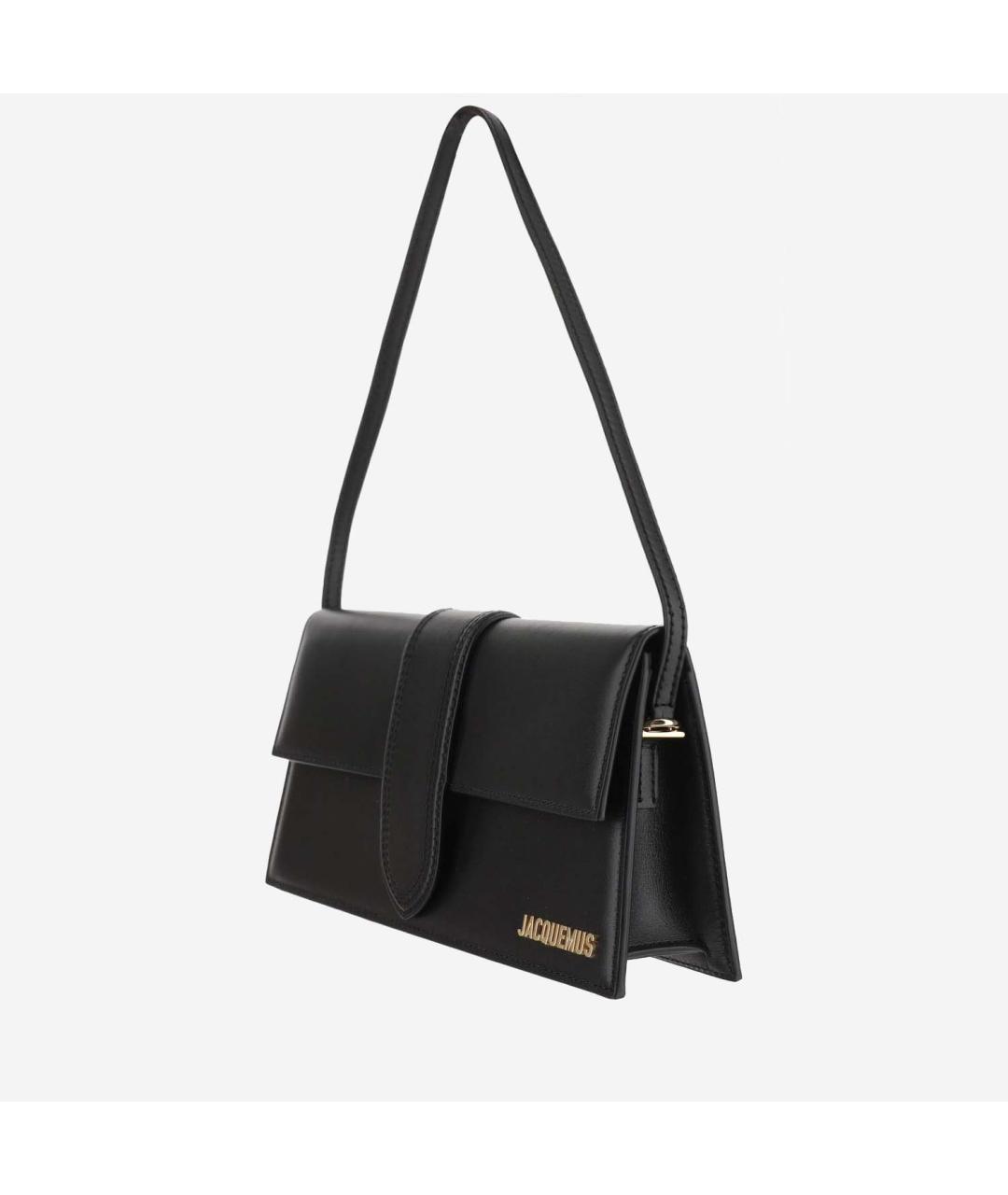 JACQUEMUS Черная кожаная сумка через плечо, фото 2