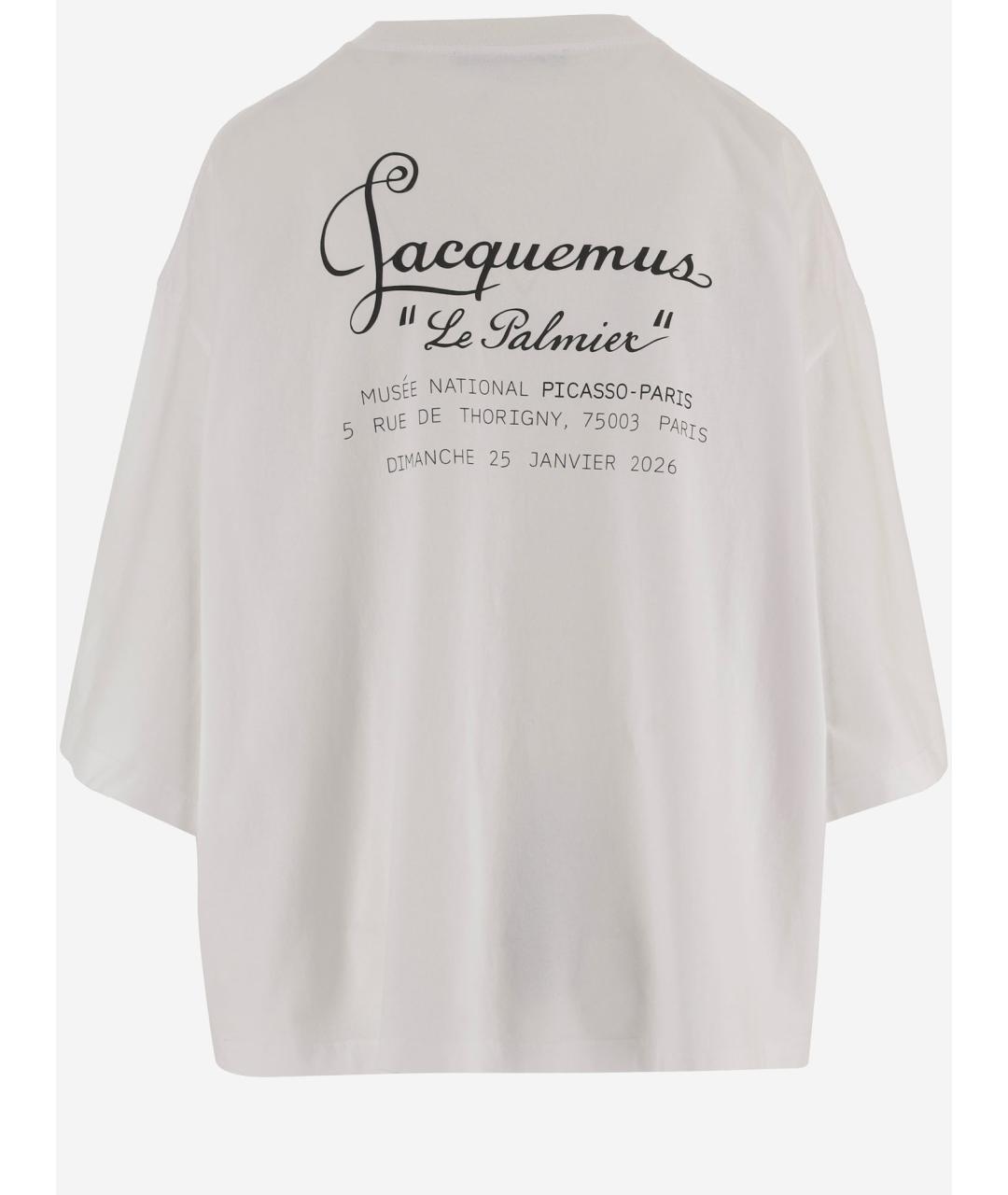JACQUEMUS Белая хлопковая футболка, фото 2