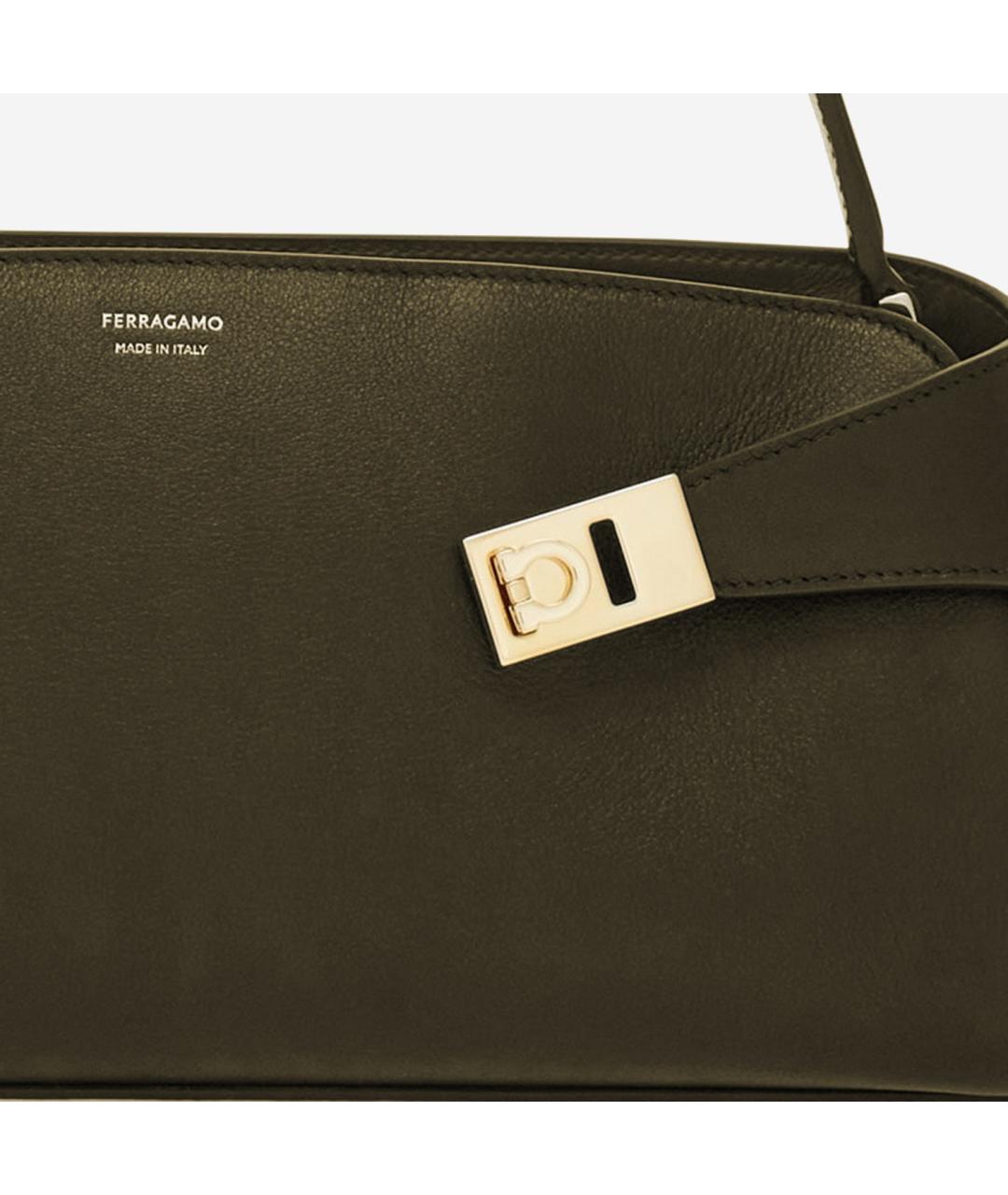 FERRAGAMO Зеленая кожаная сумка через плечо, фото 4