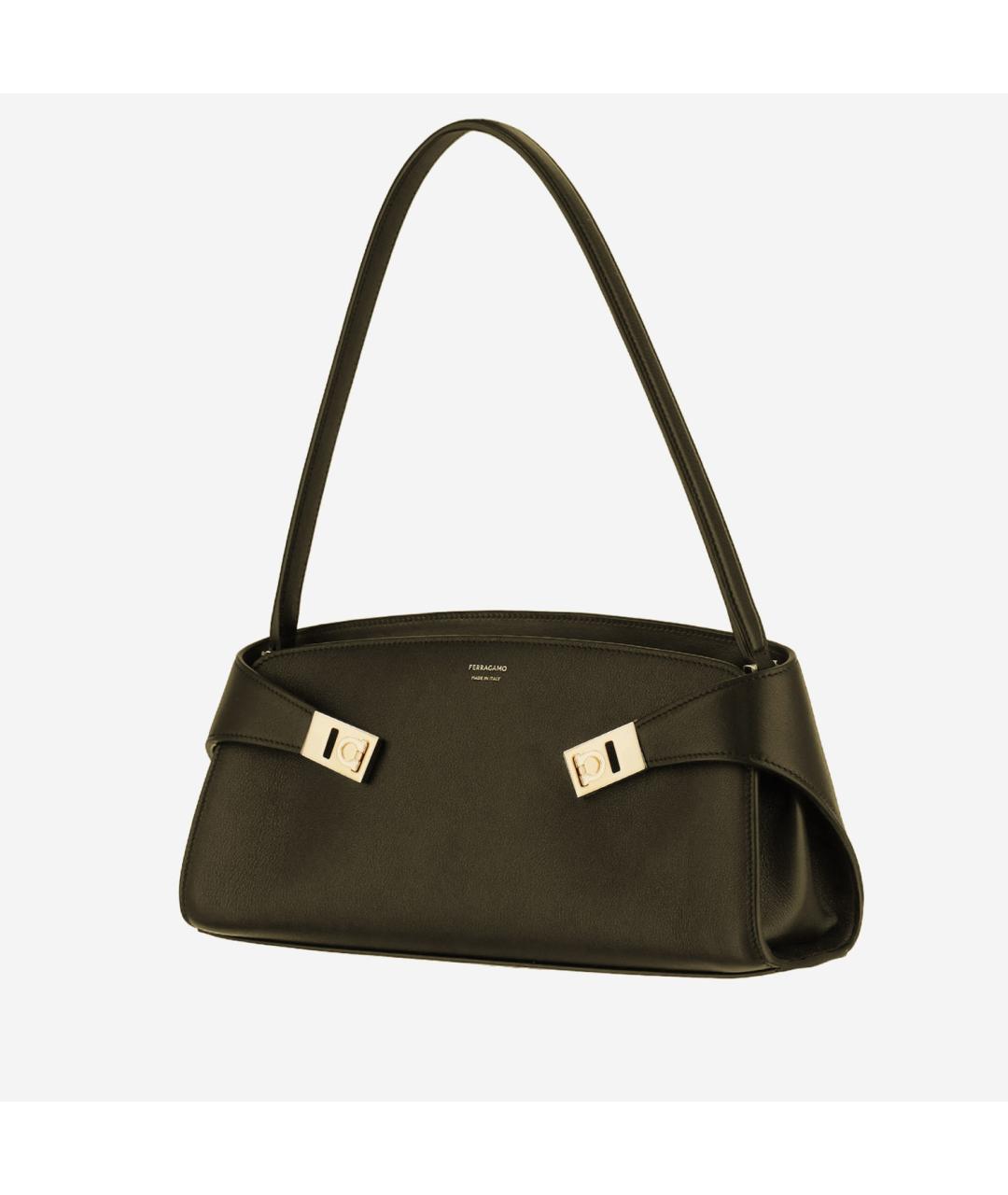 FERRAGAMO Зеленая кожаная сумка через плечо, фото 2