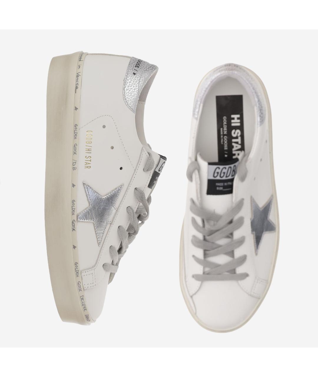 GOLDEN GOOSE Белые кожаные кеды, фото 2