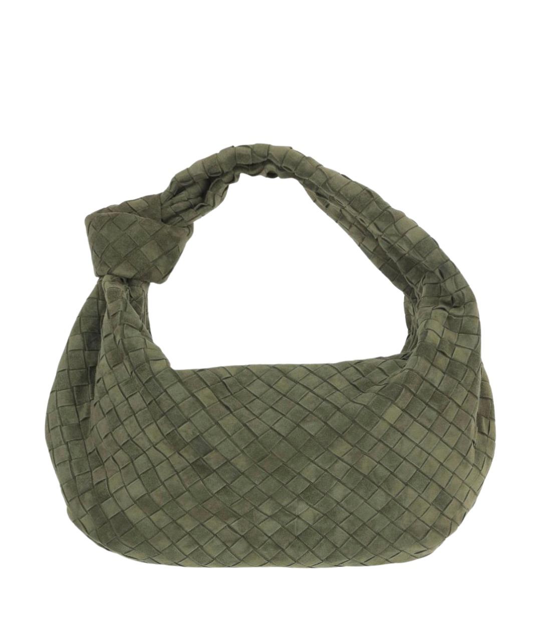 BOTTEGA VENETA Зеленая замшевая сумка через плечо, фото 1