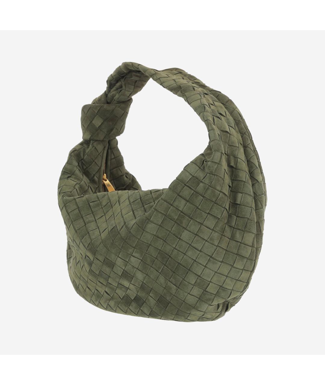 BOTTEGA VENETA Зеленая замшевая сумка через плечо, фото 2