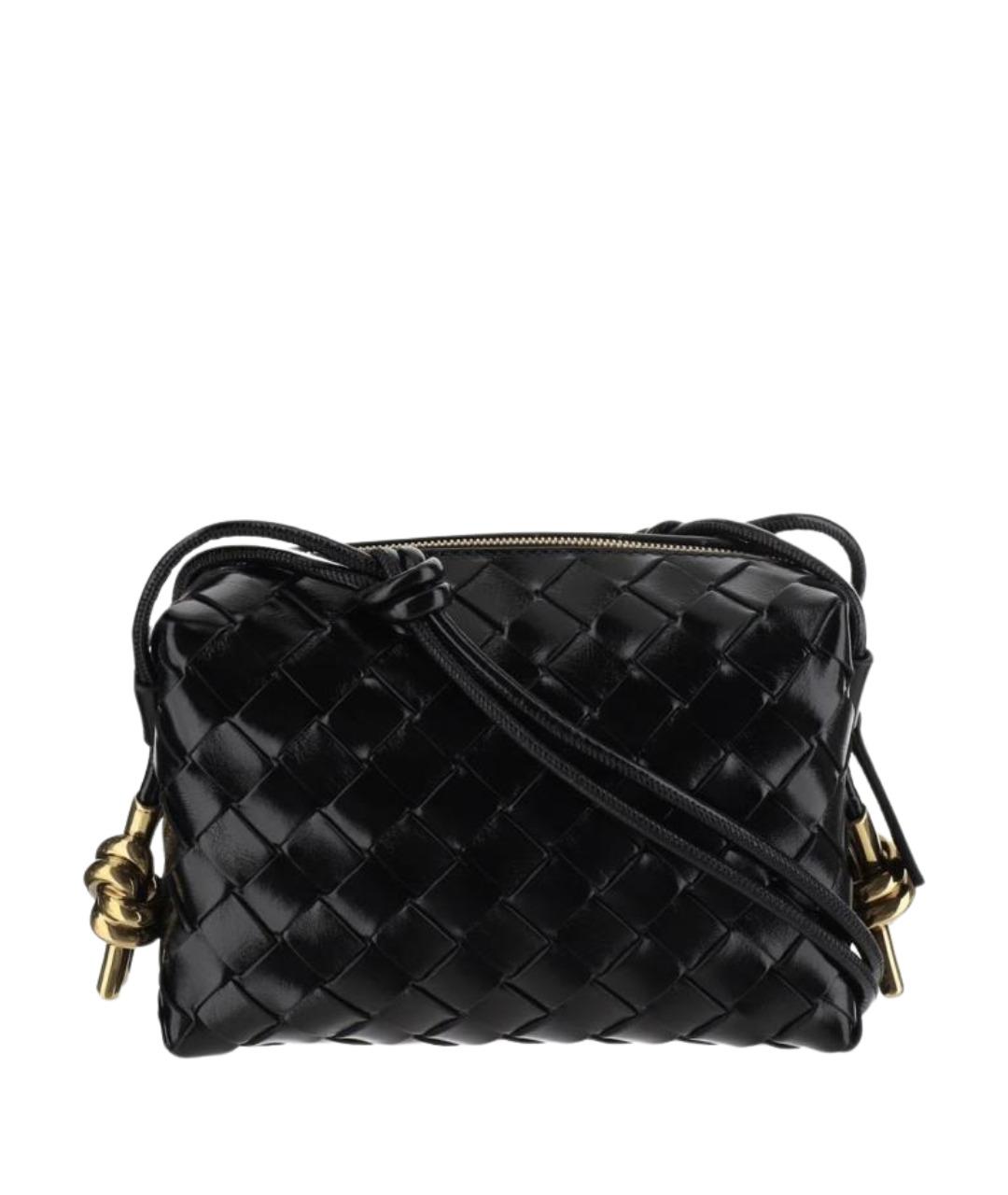BOTTEGA VENETA Черная кожаная сумка через плечо, фото 1
