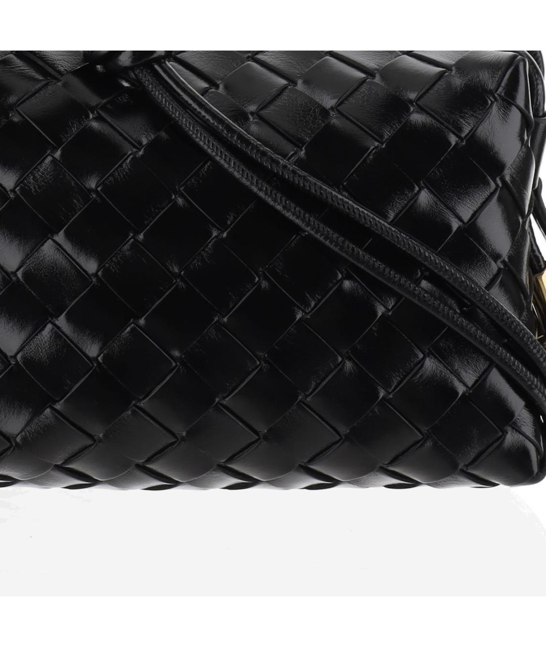 BOTTEGA VENETA Черная кожаная сумка через плечо, фото 4