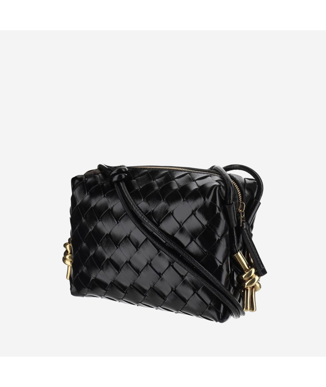 BOTTEGA VENETA Черная кожаная сумка через плечо, фото 2