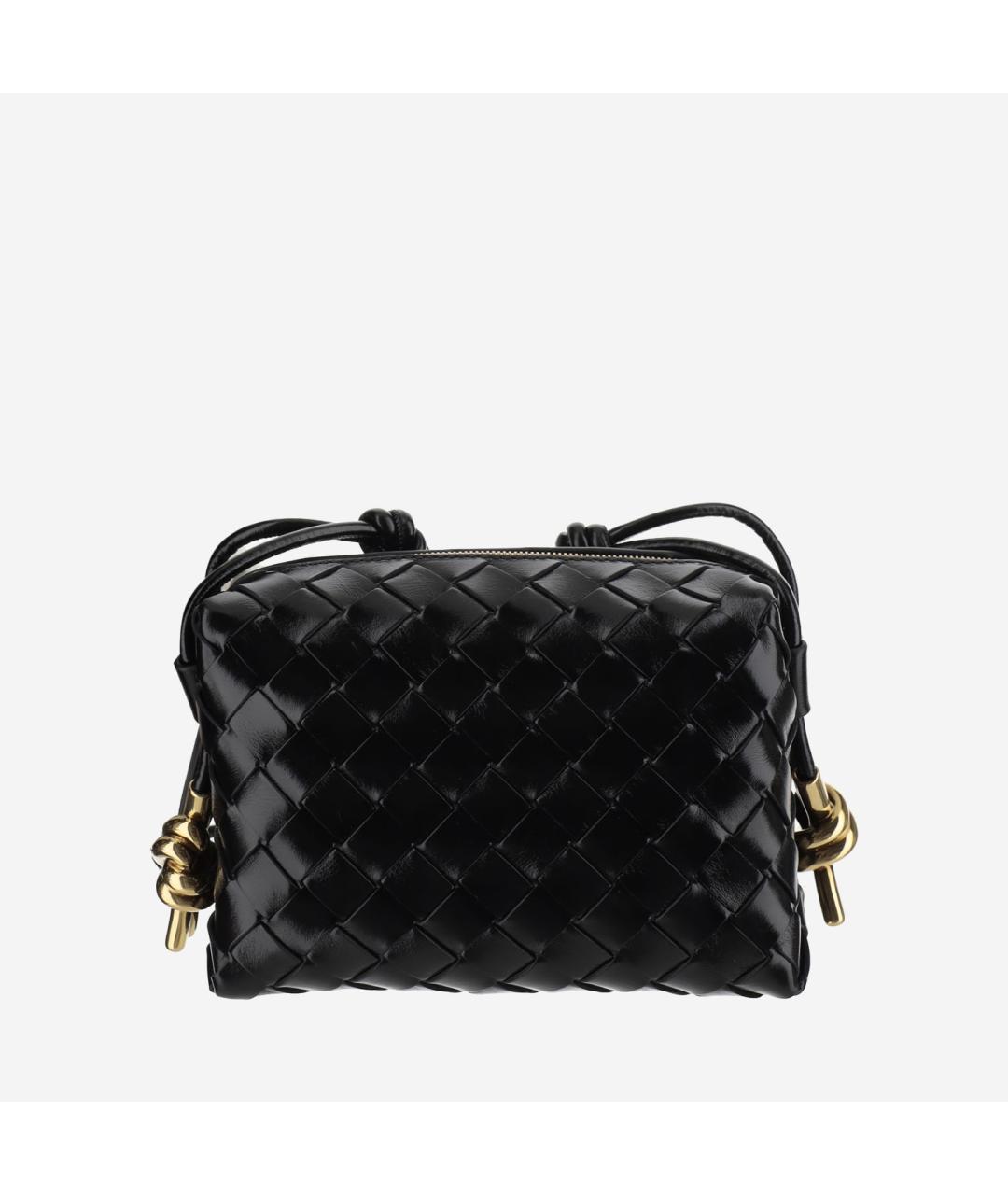 BOTTEGA VENETA Черная кожаная сумка через плечо, фото 3
