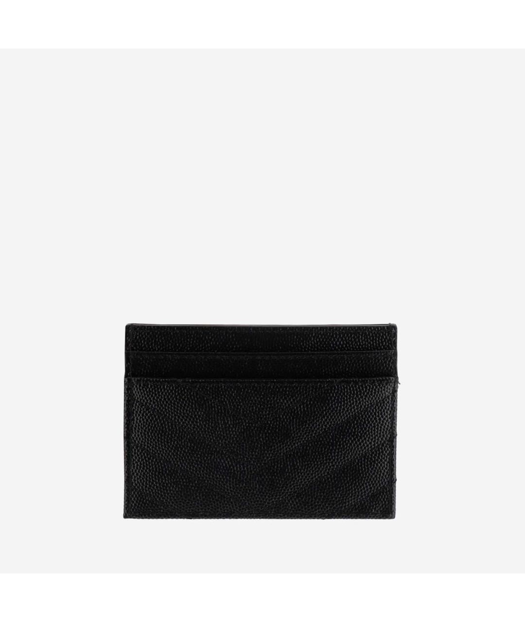 SAINT LAURENT Черный кожаный кардхолдер, фото 2