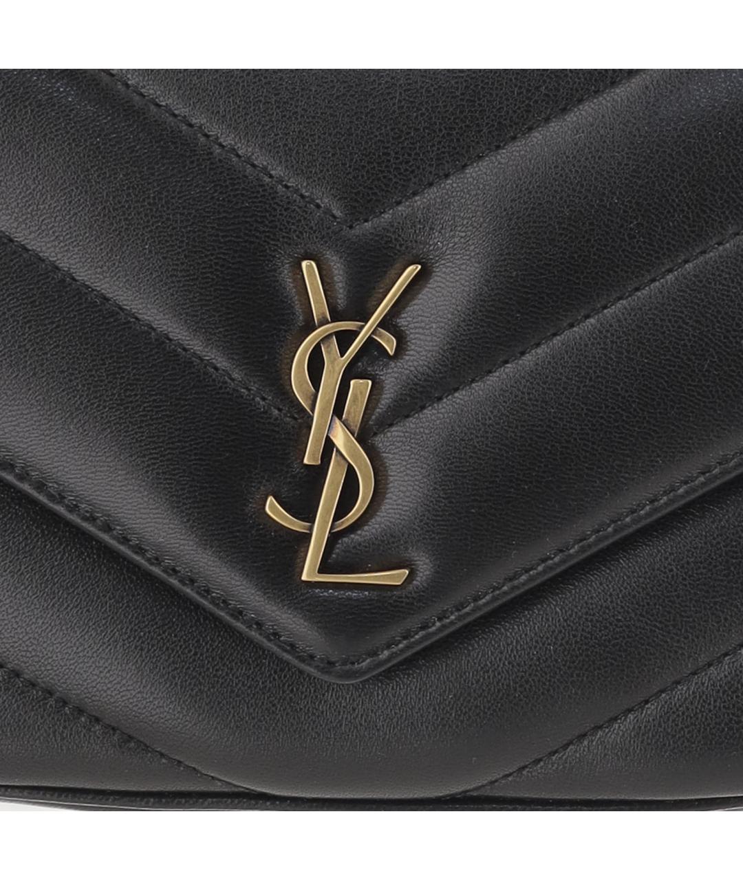 SAINT LAURENT Черная кожаная сумка через плечо, фото 5