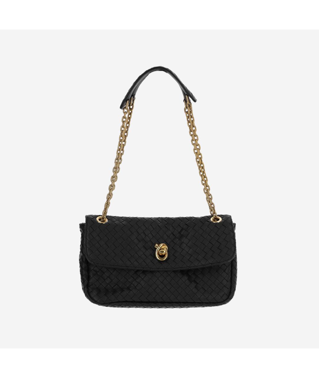 BOTTEGA VENETA Черная кожаная сумка через плечо, фото 5