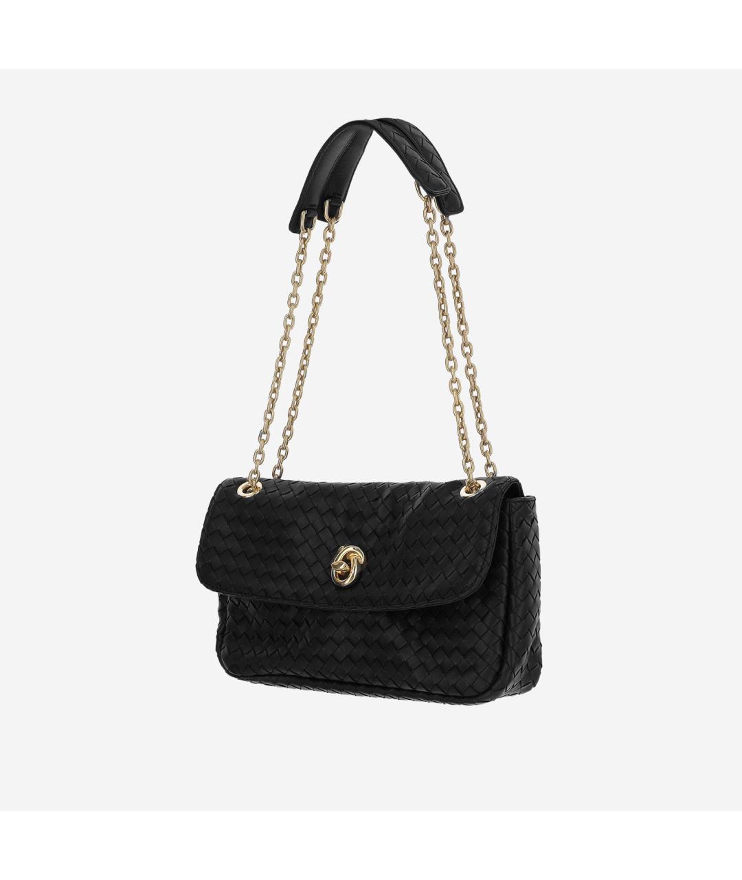 BOTTEGA VENETA Черная кожаная сумка через плечо, фото 2