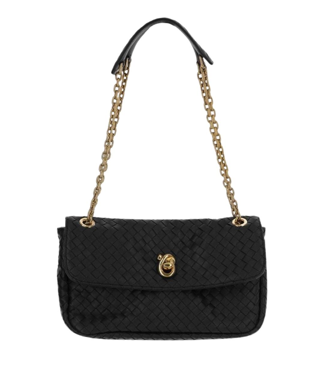 BOTTEGA VENETA Черная кожаная сумка через плечо, фото 1