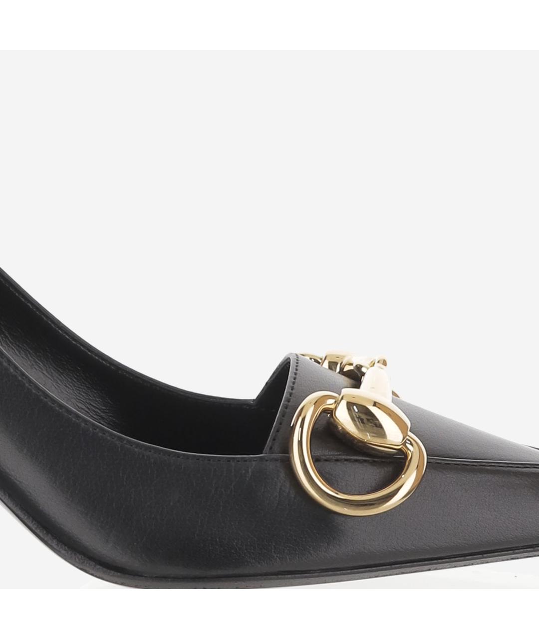 GUCCI Черные кожаные туфли, фото 4