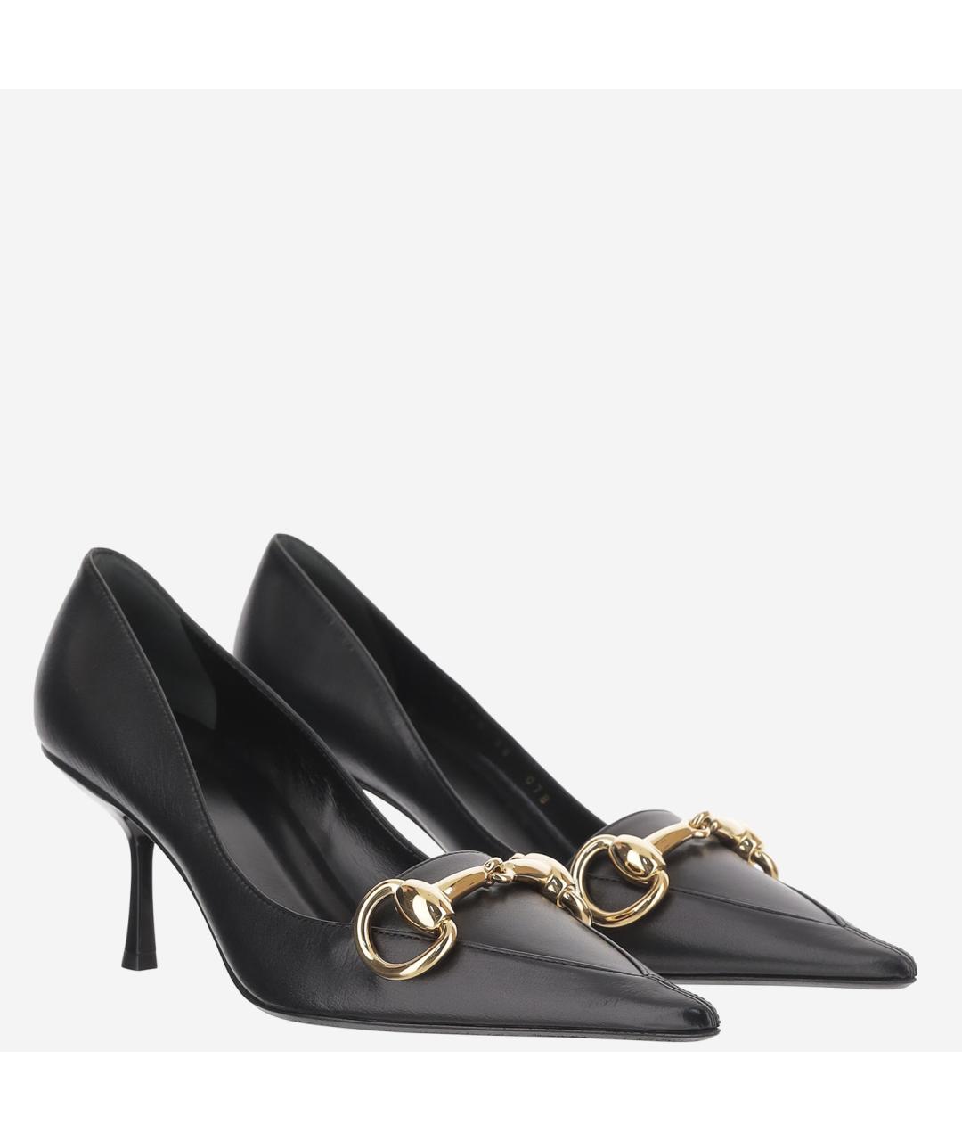 GUCCI Черные кожаные туфли, фото 2