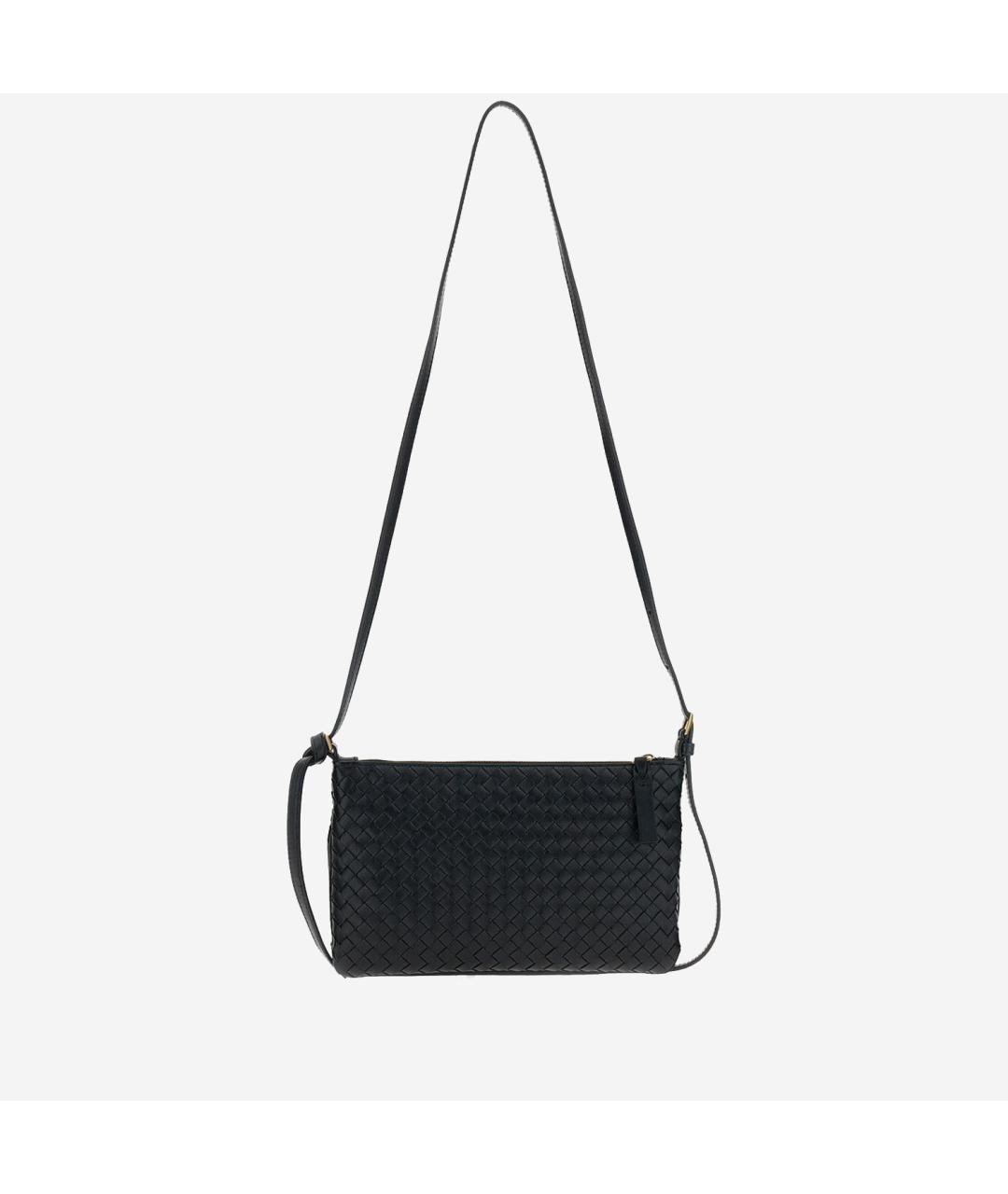 BOTTEGA VENETA Черная кожаная сумка через плечо, фото 5