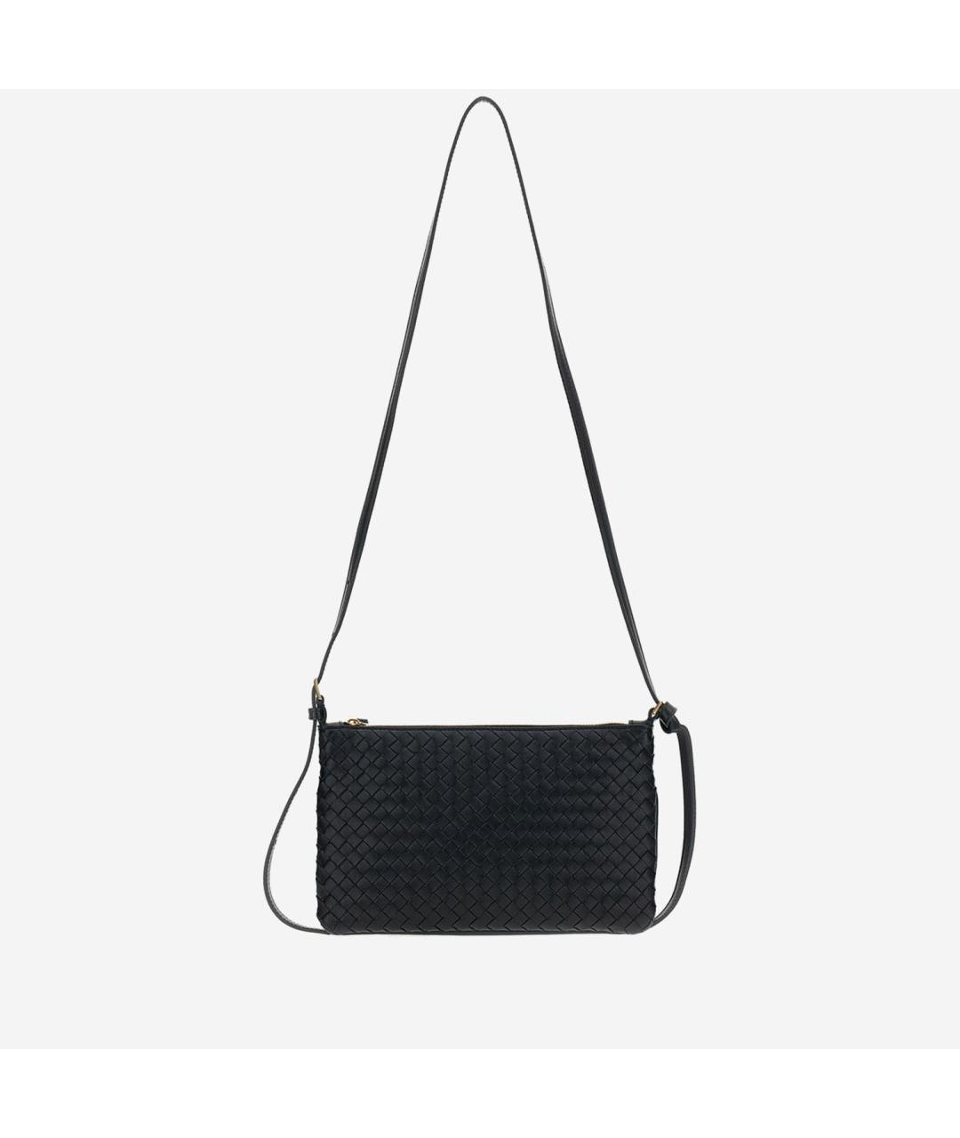 BOTTEGA VENETA Черная кожаная сумка через плечо, фото 3