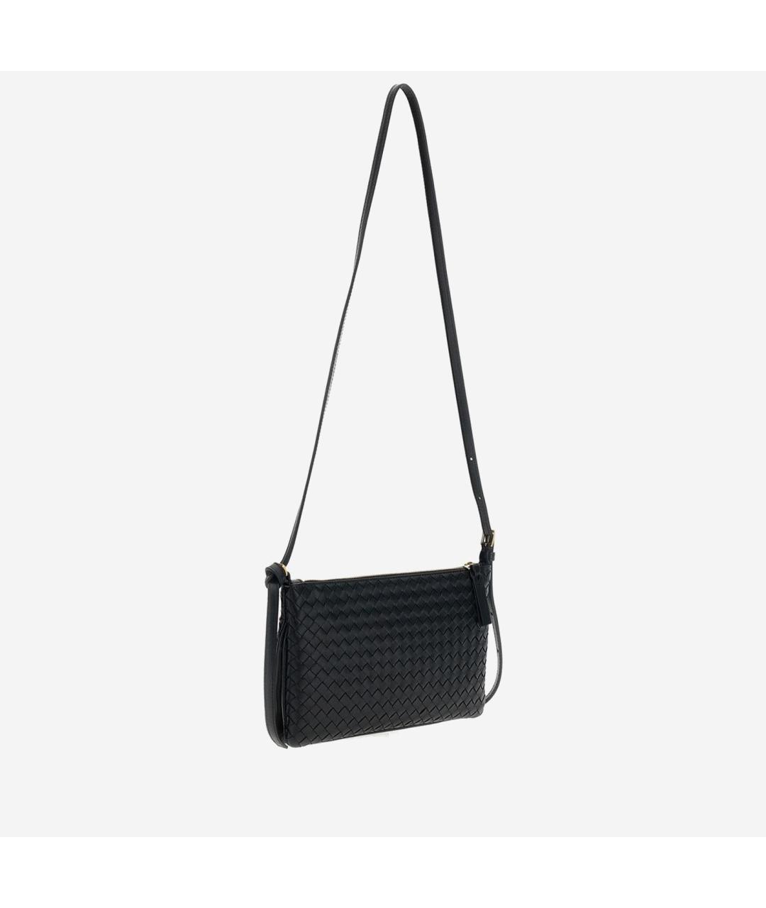 BOTTEGA VENETA Черная кожаная сумка через плечо, фото 2