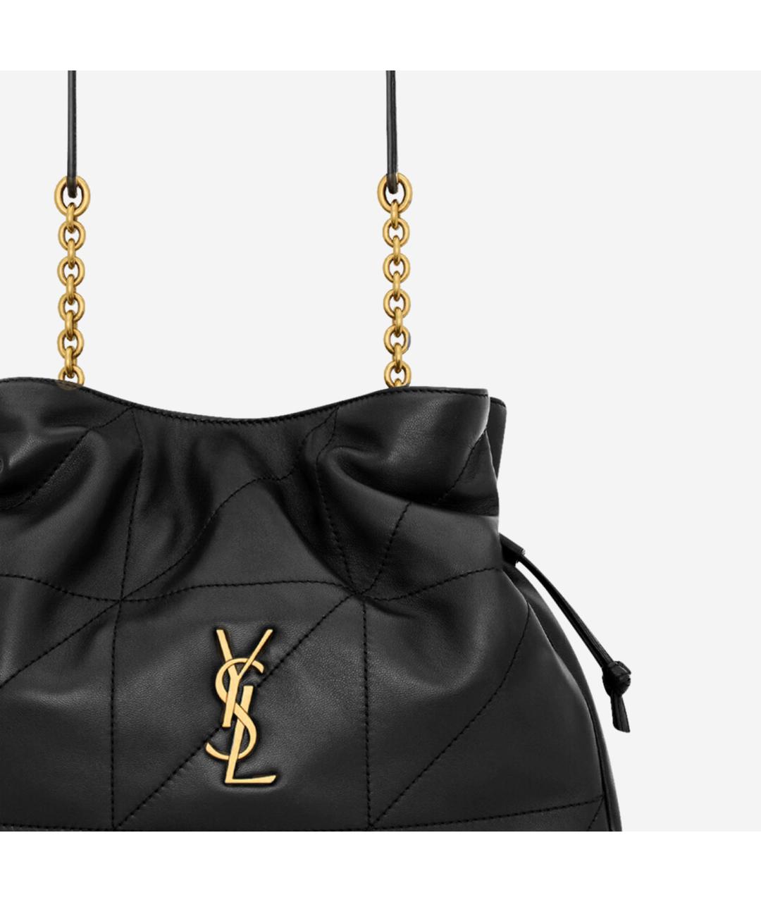 SAINT LAURENT Черная кожаная сумка через плечо, фото 4