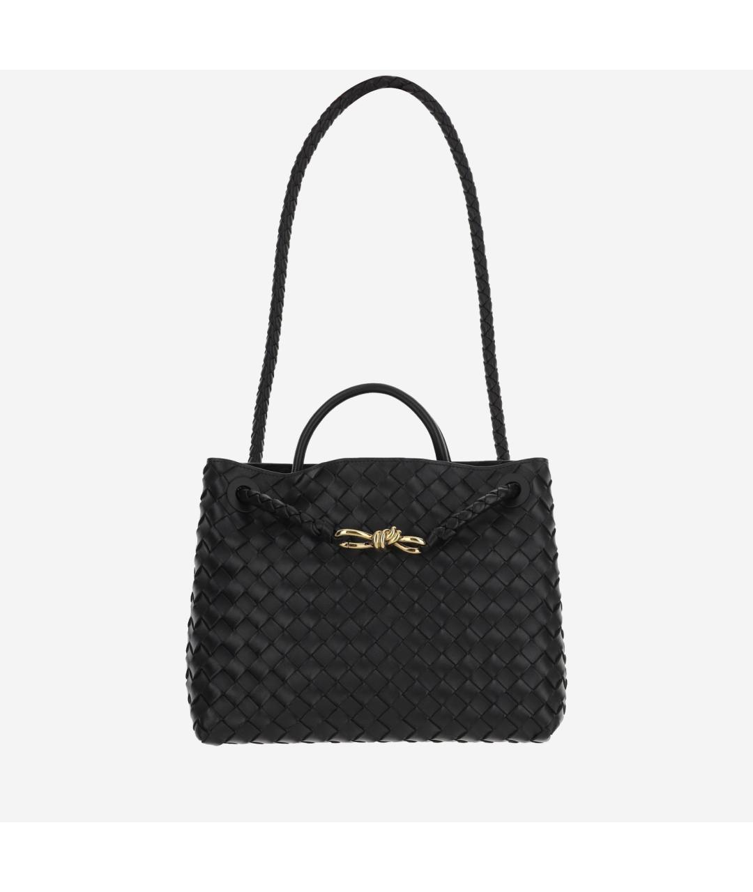 BOTTEGA VENETA Черная кожаная сумка тоут, фото 4