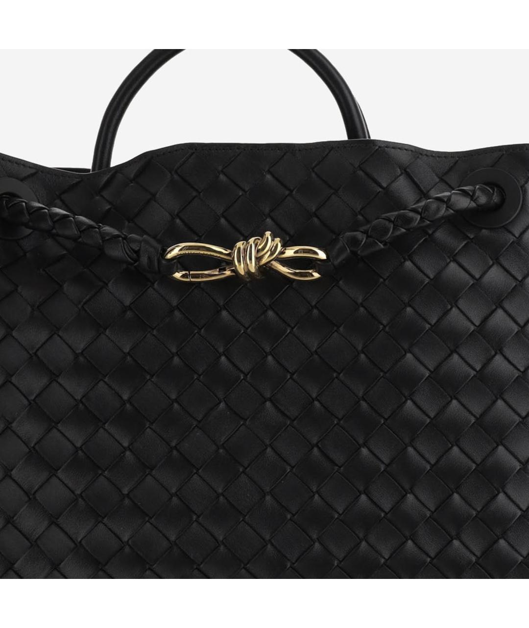 BOTTEGA VENETA Черная кожаная сумка тоут, фото 5